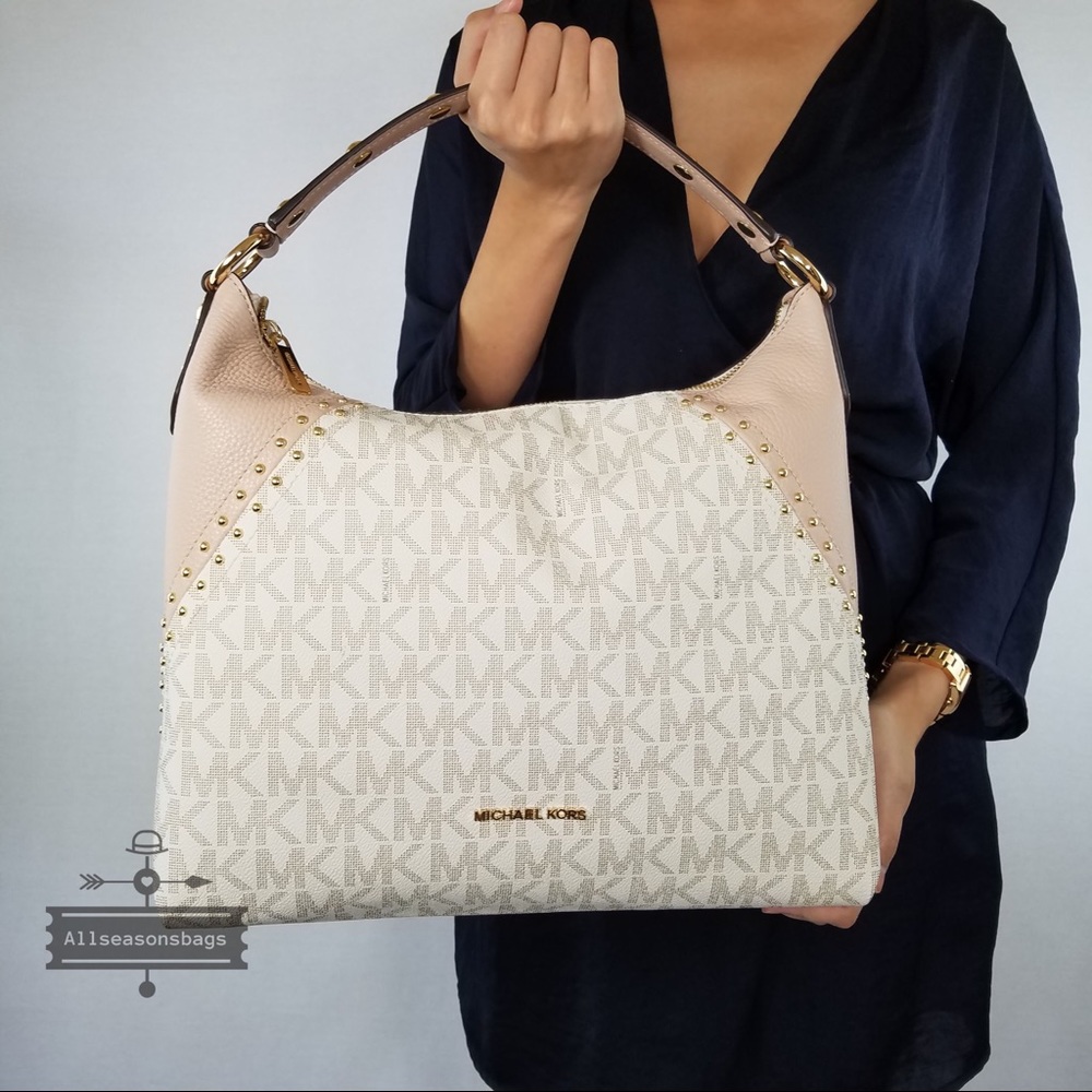 Michael Kors aria medium satchel ballet vanilla - Picture 2 of 8